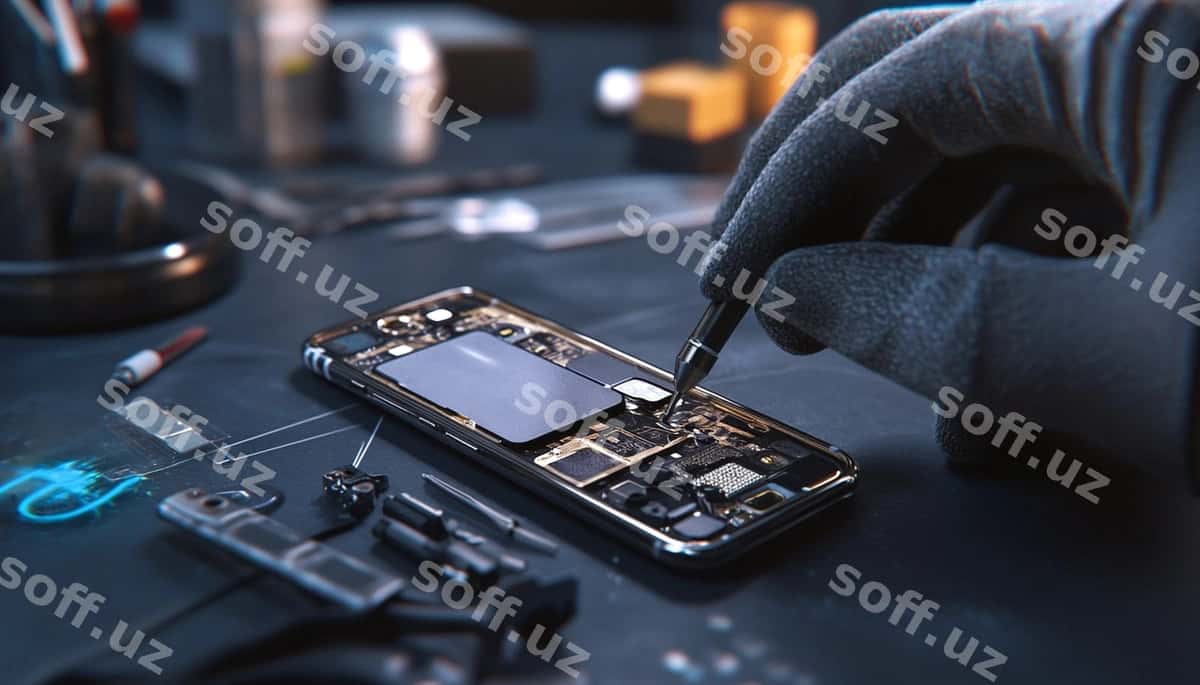 Mutaxassis akilliy telefon ta'mirchi | Specialist repairing smartphone 1