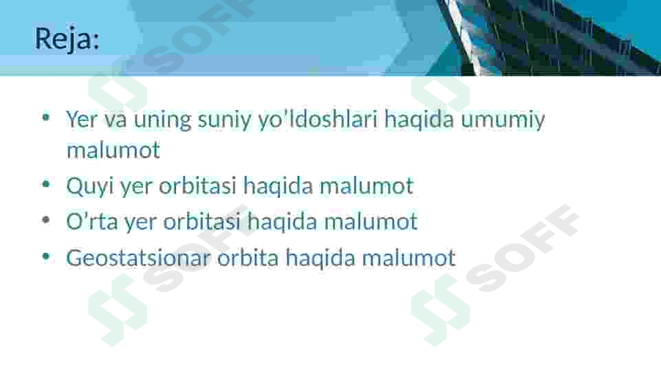 Yer suniy yo'ldoshlarining orbitali 2