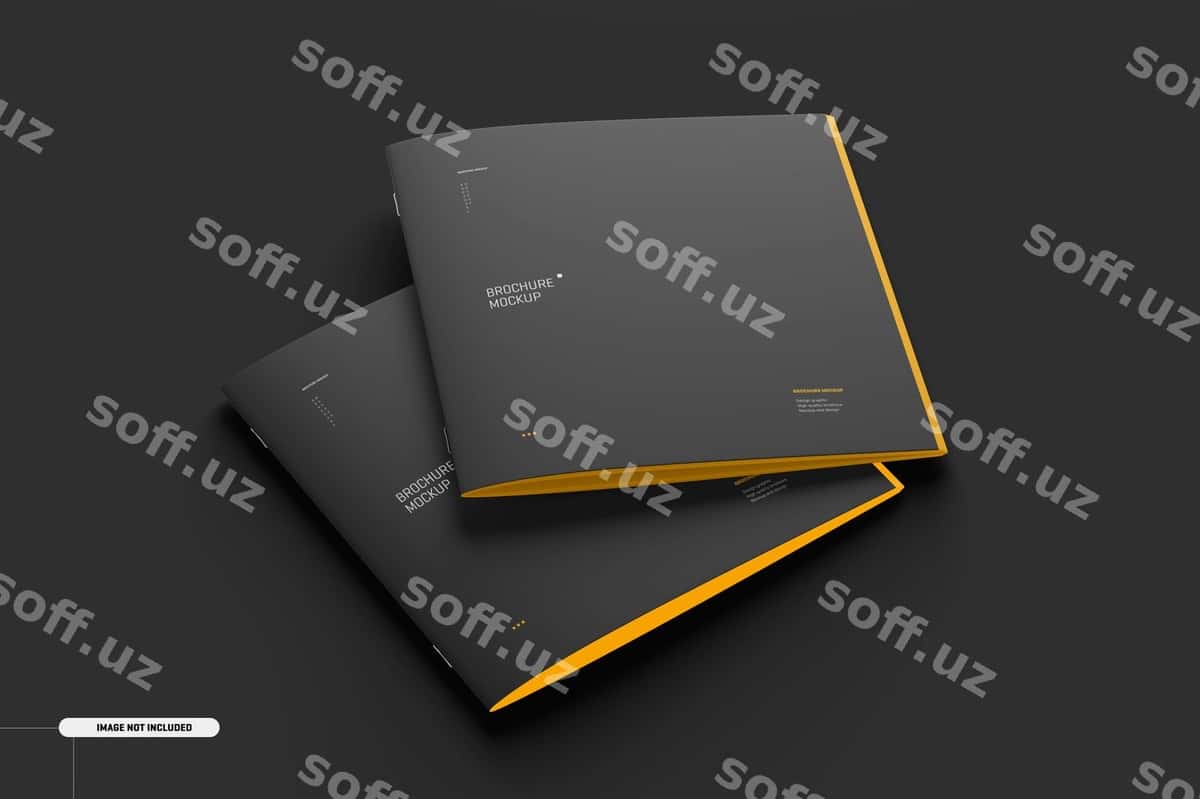 Kvadrat jurnal broshyura mockup | Square magazine brochure mockup 1
