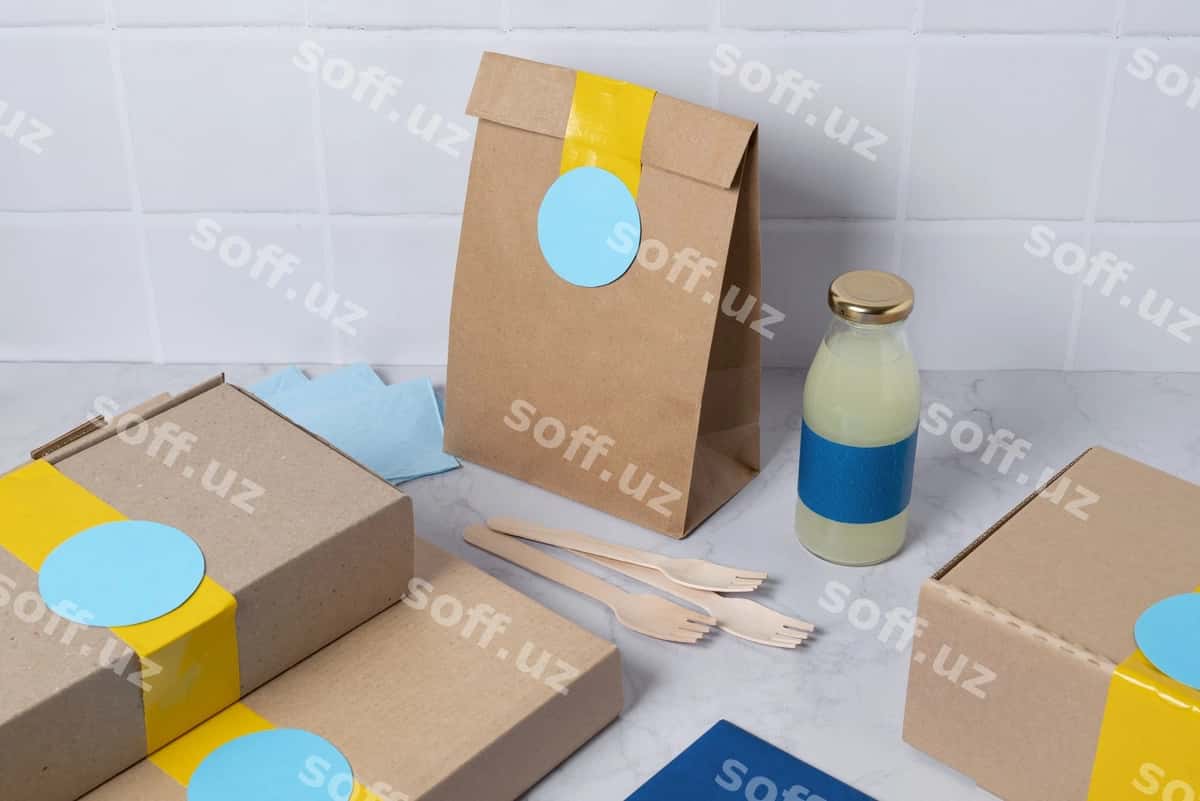 Sovuq hayot ovqat yetkazib berish namunasi | Still life food delivery mockup 1