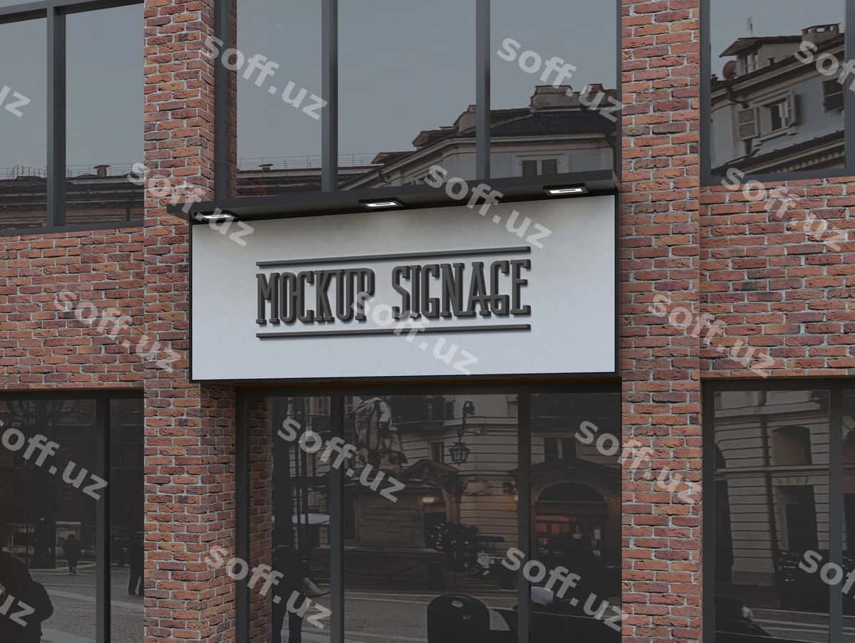 Doʻkon tabela namuna dizayni | Store signboard mock up design 1