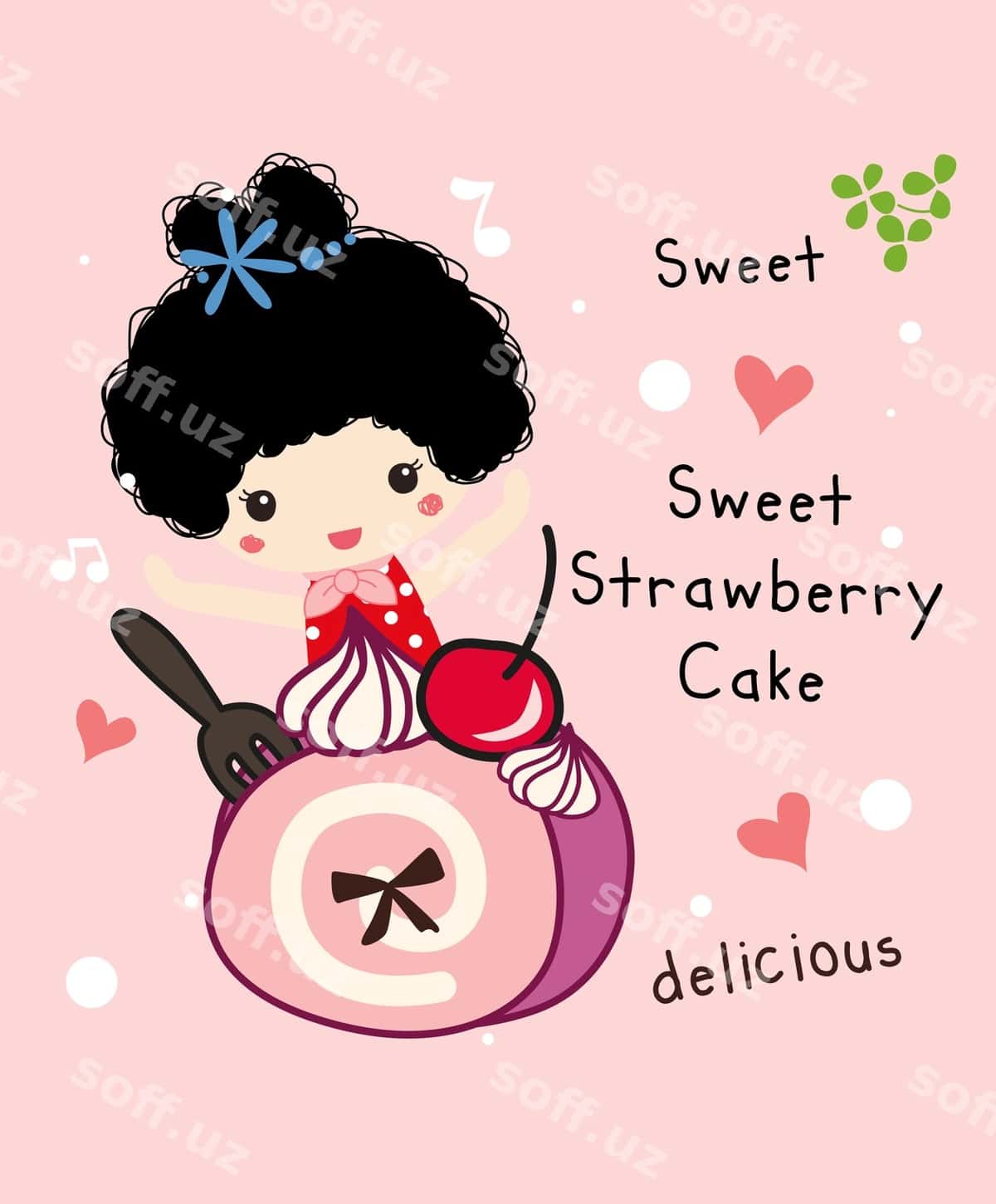 Bodom torti vektori | Strawberry cake vector 1