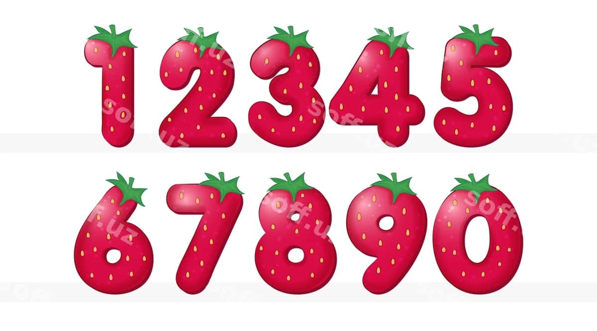 Bodom 10-raqamli illustratsiya | Strawberry number 10 illustration 1