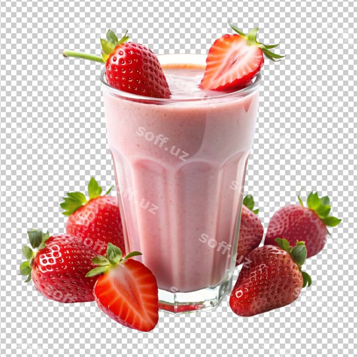 Qulupnay Sheke shaffof fon | Strawberry sheke transparent background 1