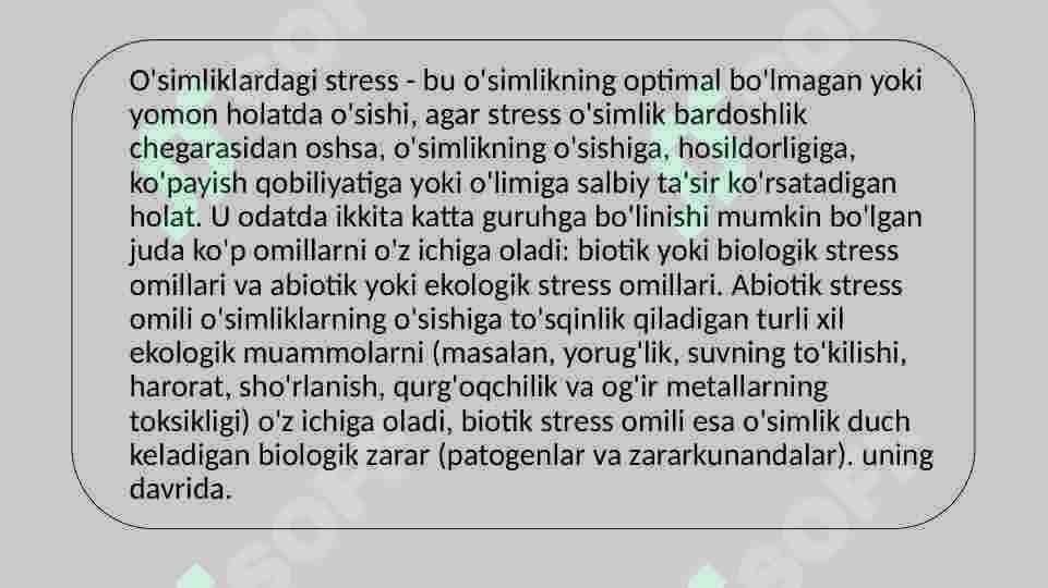 Stress fiziologiyasi, stress reaksiyalari.  Stressning har xil mexanizmlari 2