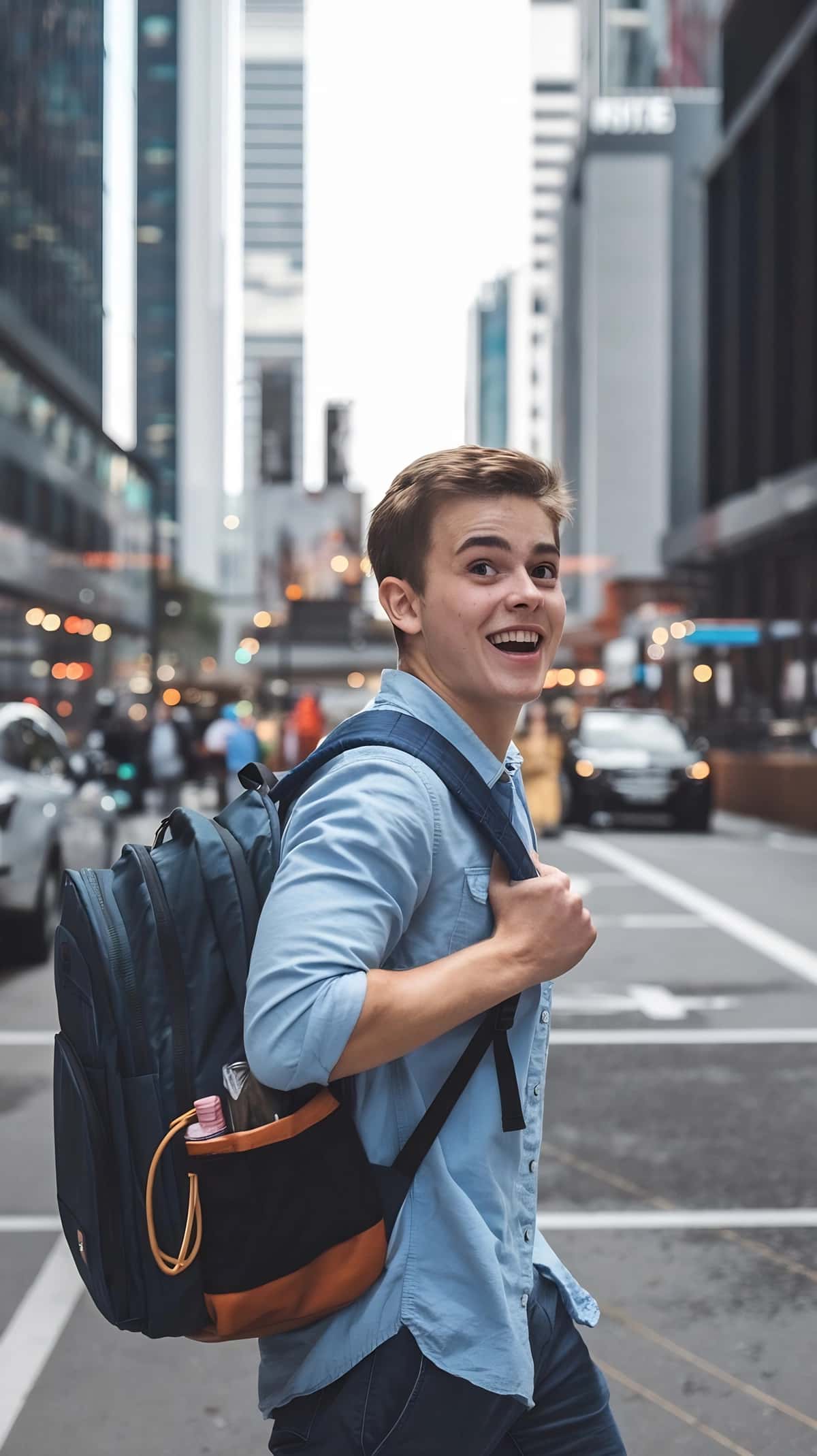 To‘liq quvvatga ega ryukzak talaba | Student with backpack full energy 1