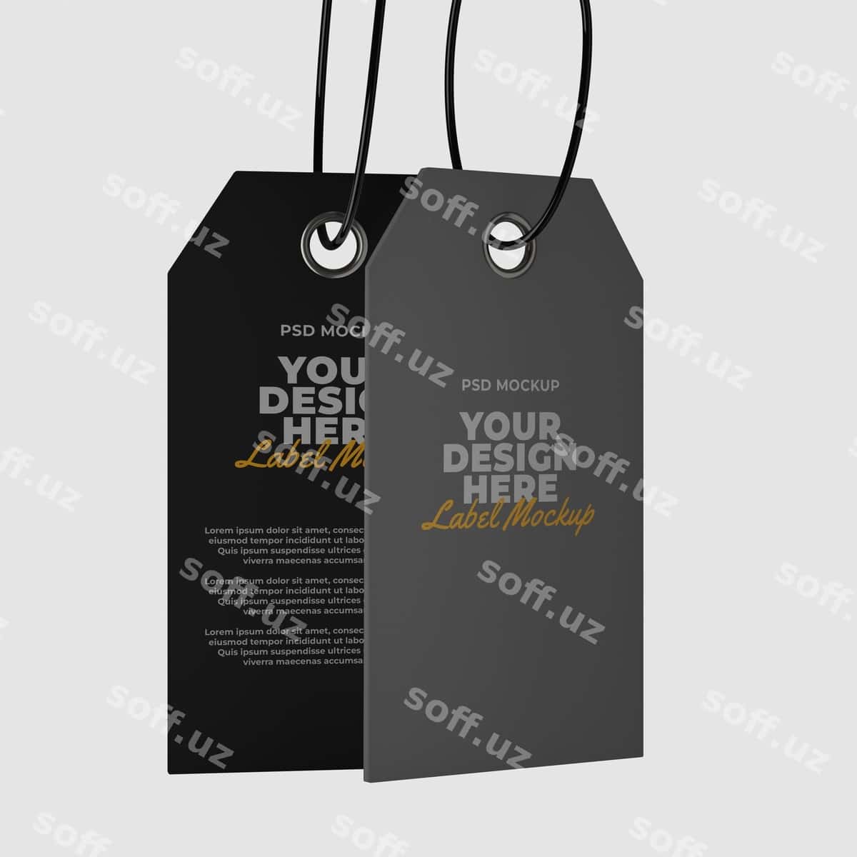 Futbolka etiket mockup | T shirt label mockup 1