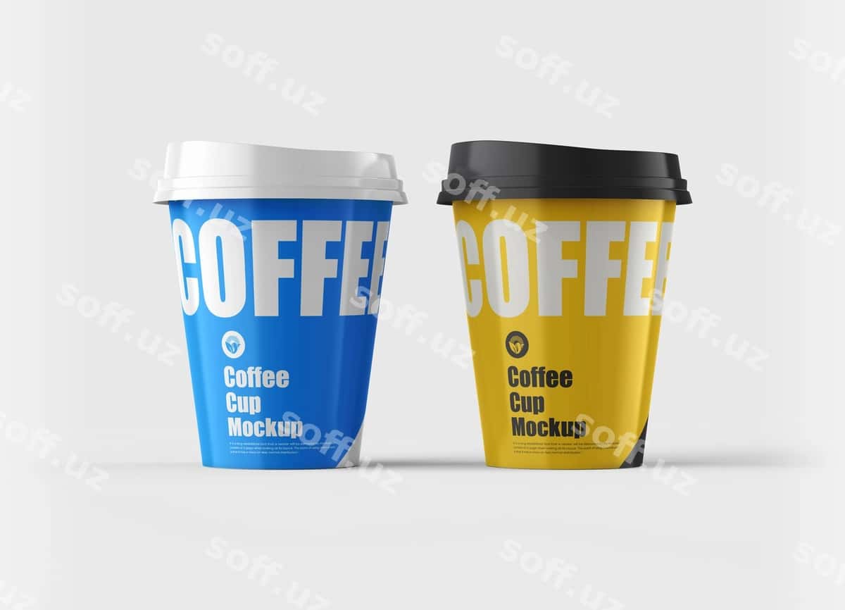Qog'oz kofe stakan maketini olib tashlang | Take away paper coffee cup mockup 1