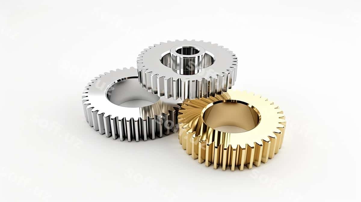 Uchta metal shatunlar oq yuzga ega | Three metal gears are white surface 1