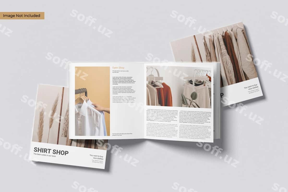 Uch kvadrat jurnal mockup yuqori ko'rinish | Three square magazine mockup top view 1