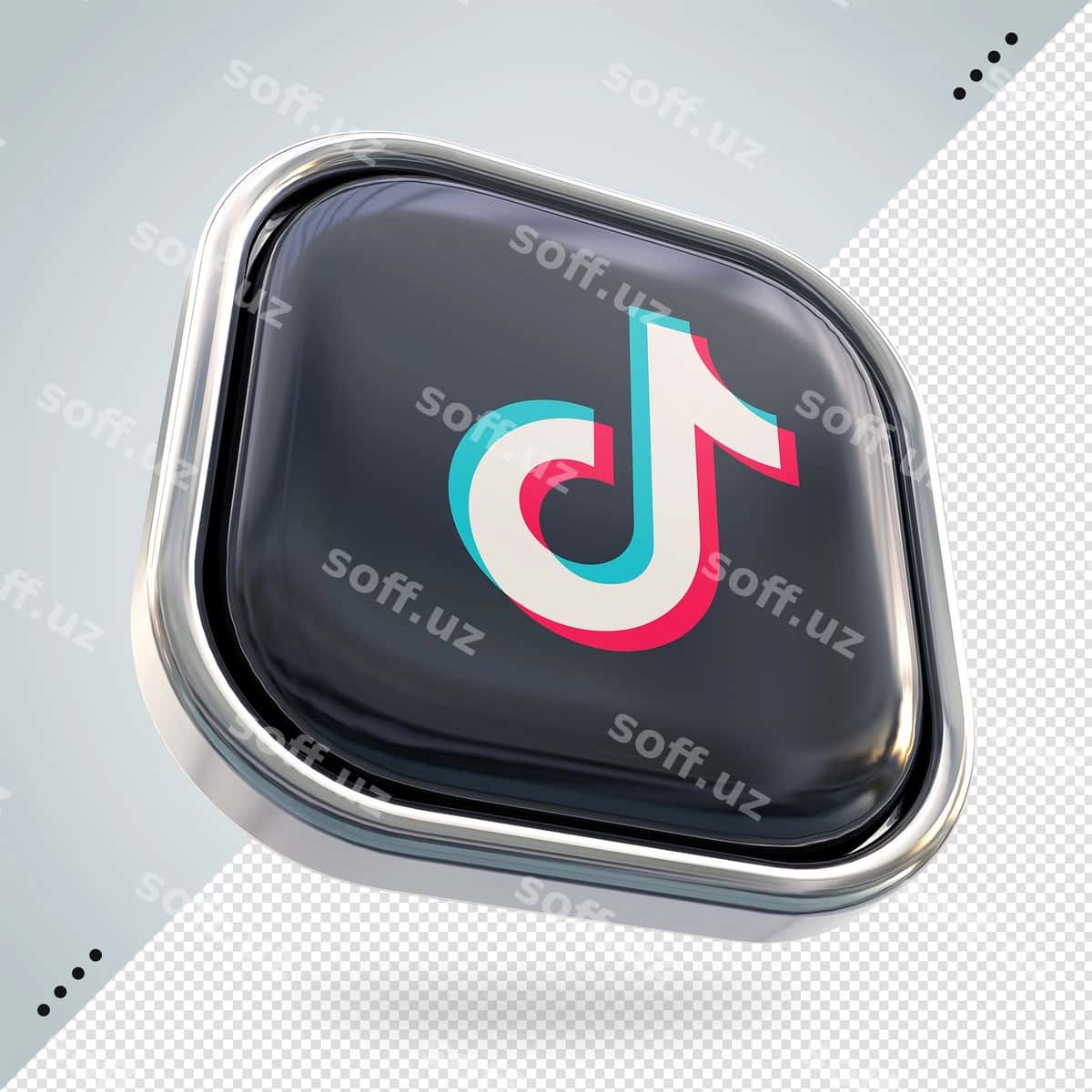 Tiktok logotipi ijtimoiy tarmoqlar 3d render uslublari | Tiktok logo social media 3d render styles 1
