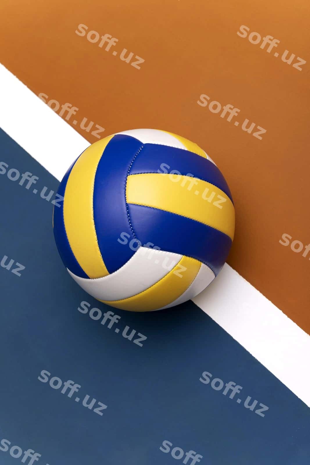 Yuqoridan ko'rinishdagi voleybol bino ichidagi natyurmort | Top view volley ball indoors still life 1