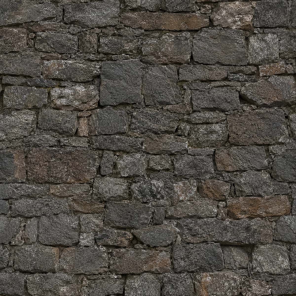 Realistik o'rta asr tosh devori teksturasi (PBR Texture Pack) - 4K 1