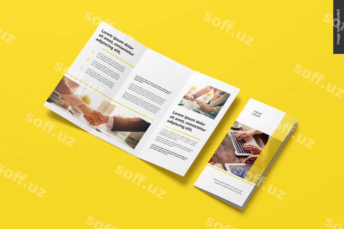 Uchli varaqli broshyur namunasi | Trifold brochure mockup 1