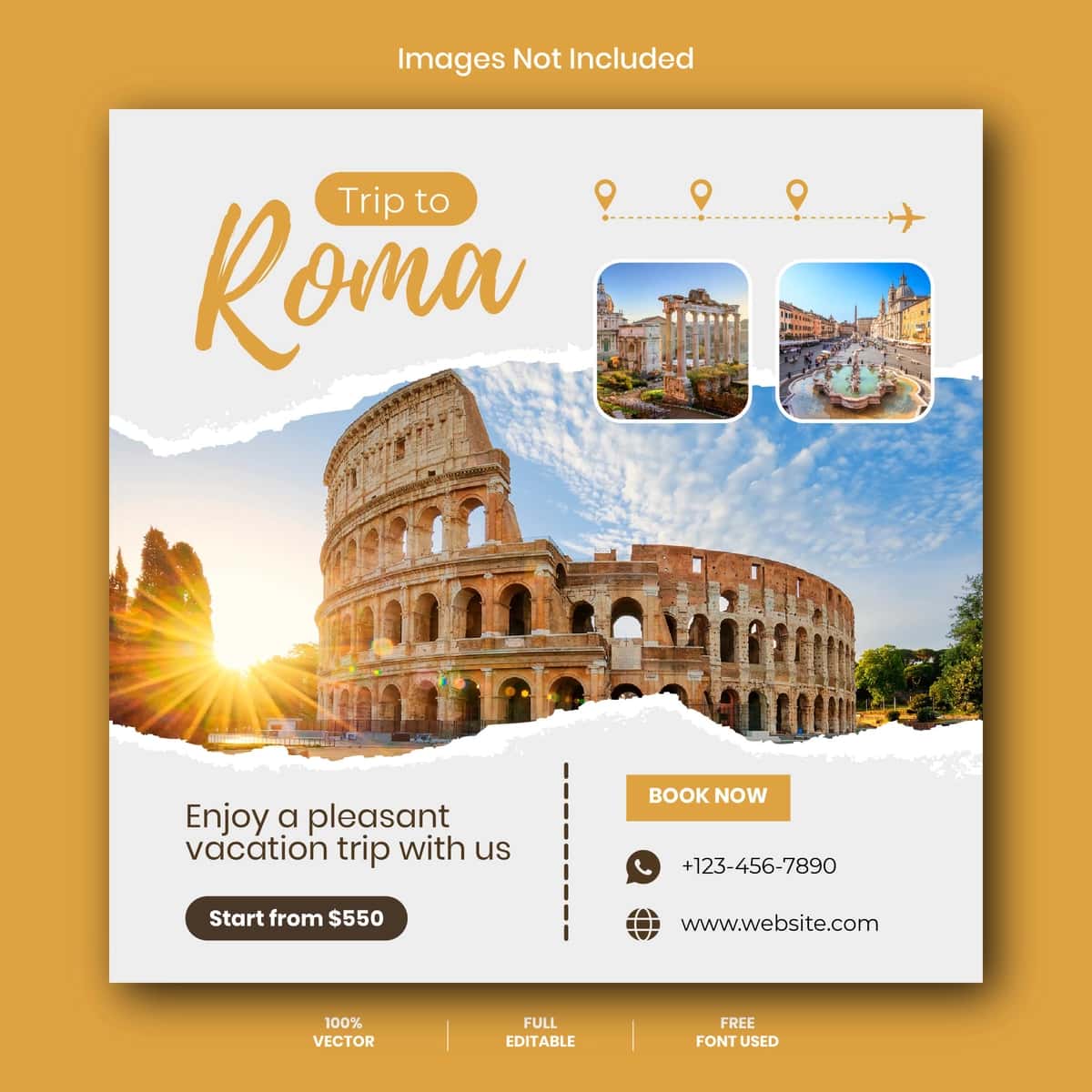 Trip Roma ijtimoiy media shabloni | Trip roma social media template 1