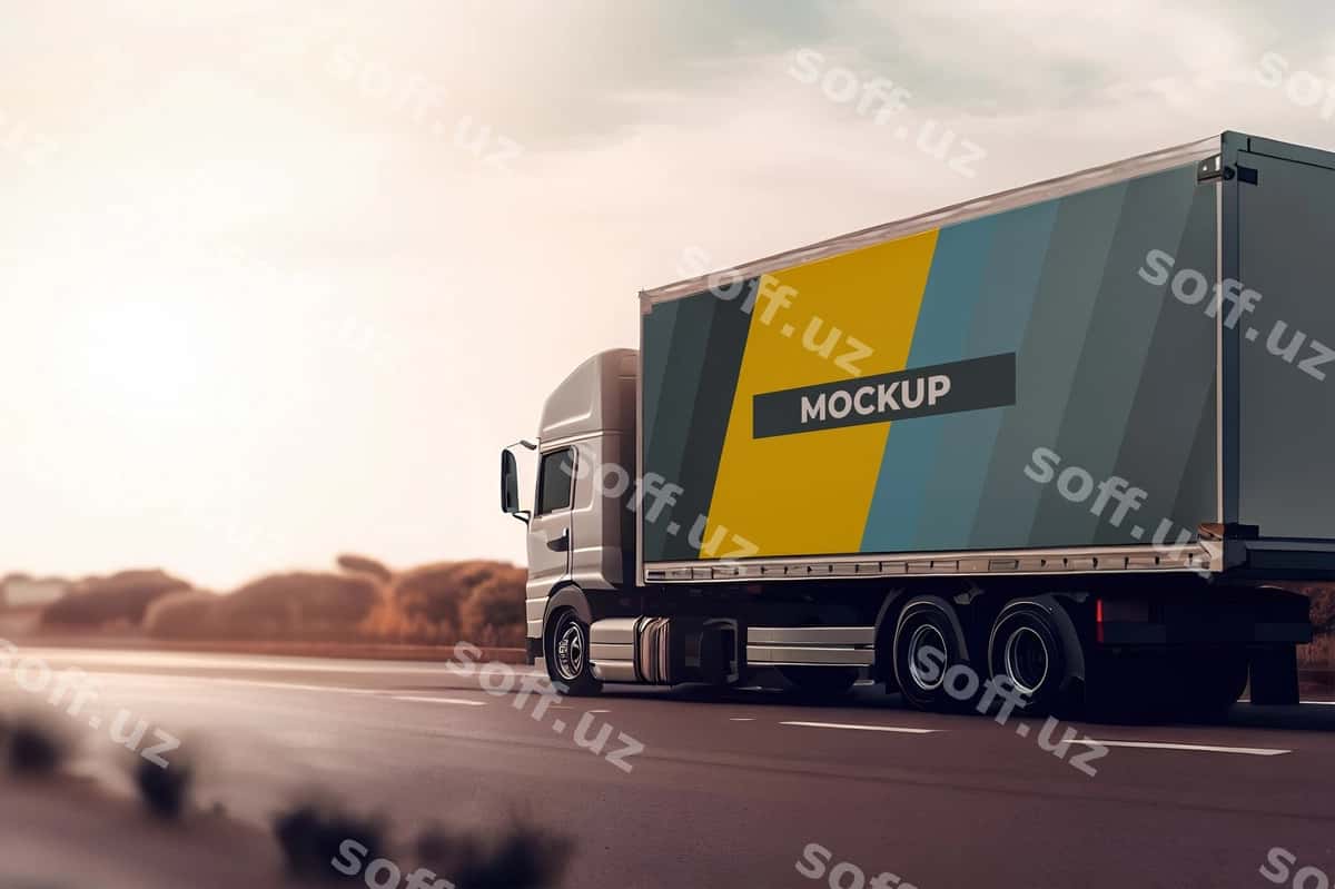 Yuk PSD mockup | Truck psd mockup 1