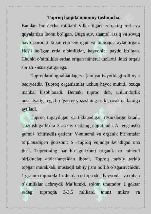 tuproq ekologiyasi 2