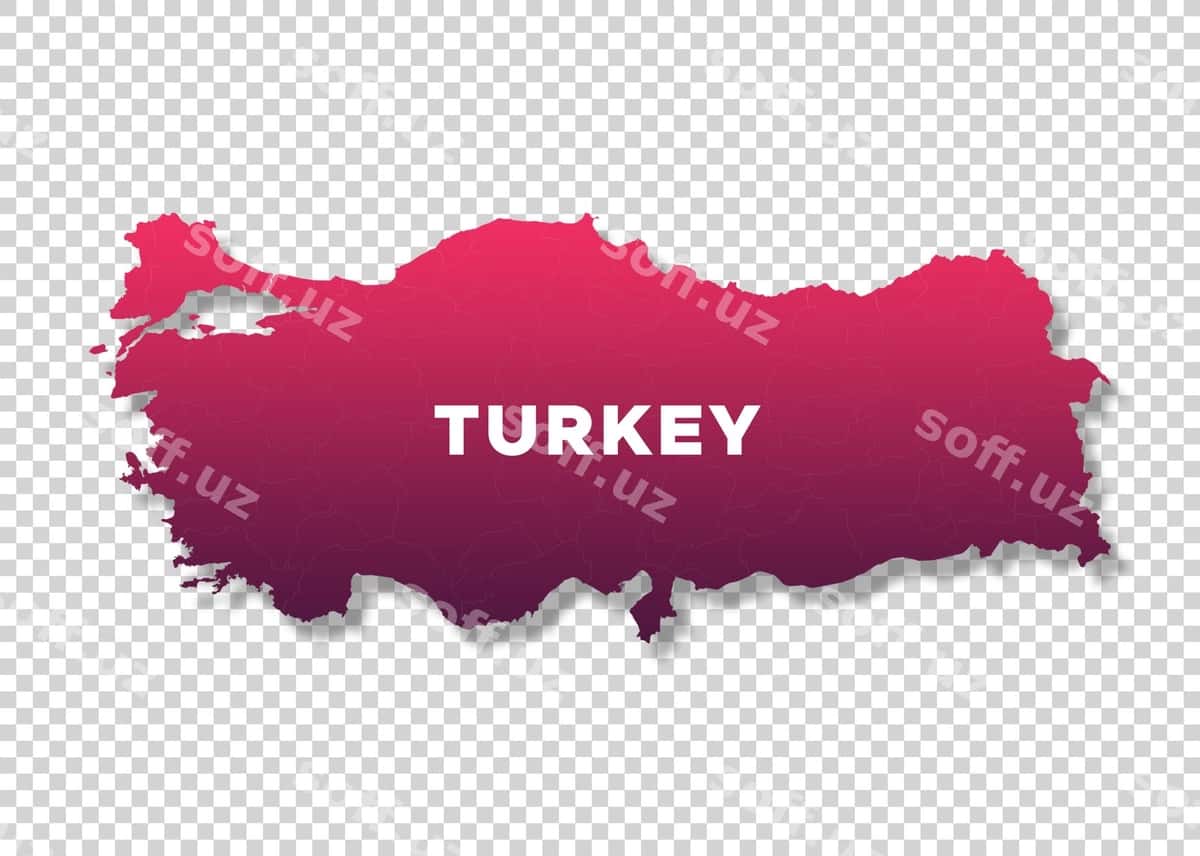 Turkiya xaritasining shaffof orqa foni | Turkey map transparent background 1