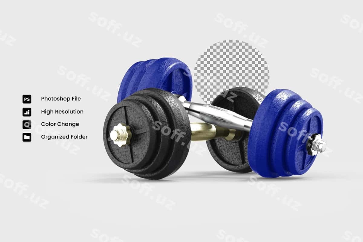Ikki barbell 3d render | Two barbell 3d render 1