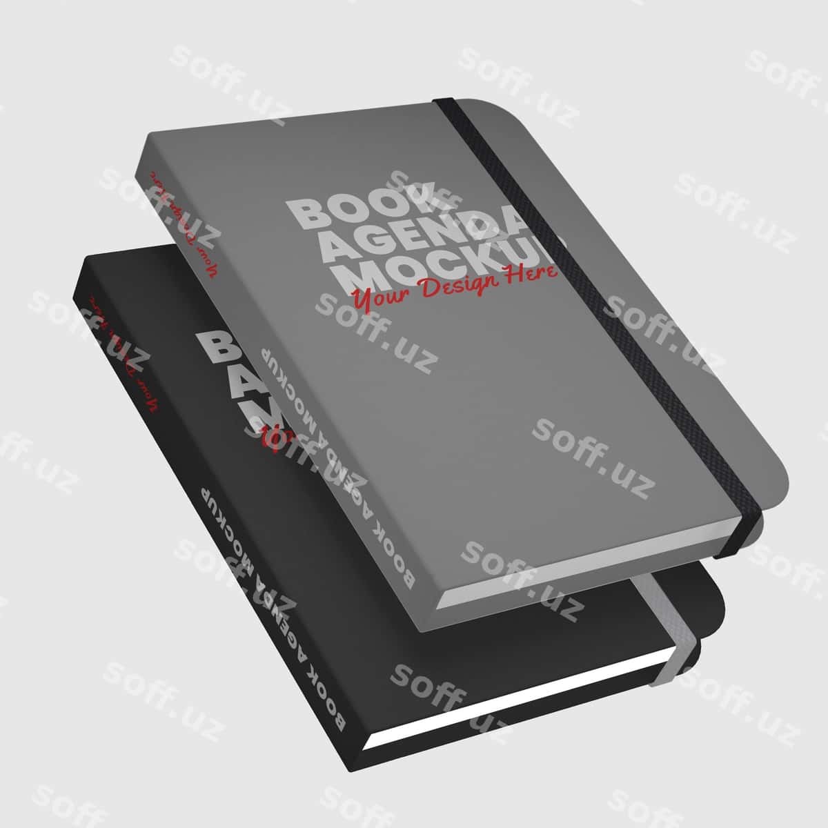 Ikki kitob bir-birining ustiga qo'yilgan. | Two books mockup are stacked each other 1