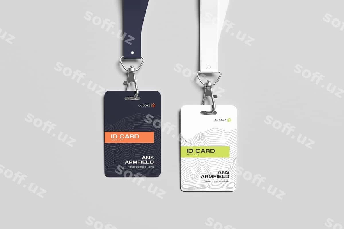 Ikki id kartalari lanyerlar bilan | Two id cards with lanyards 1