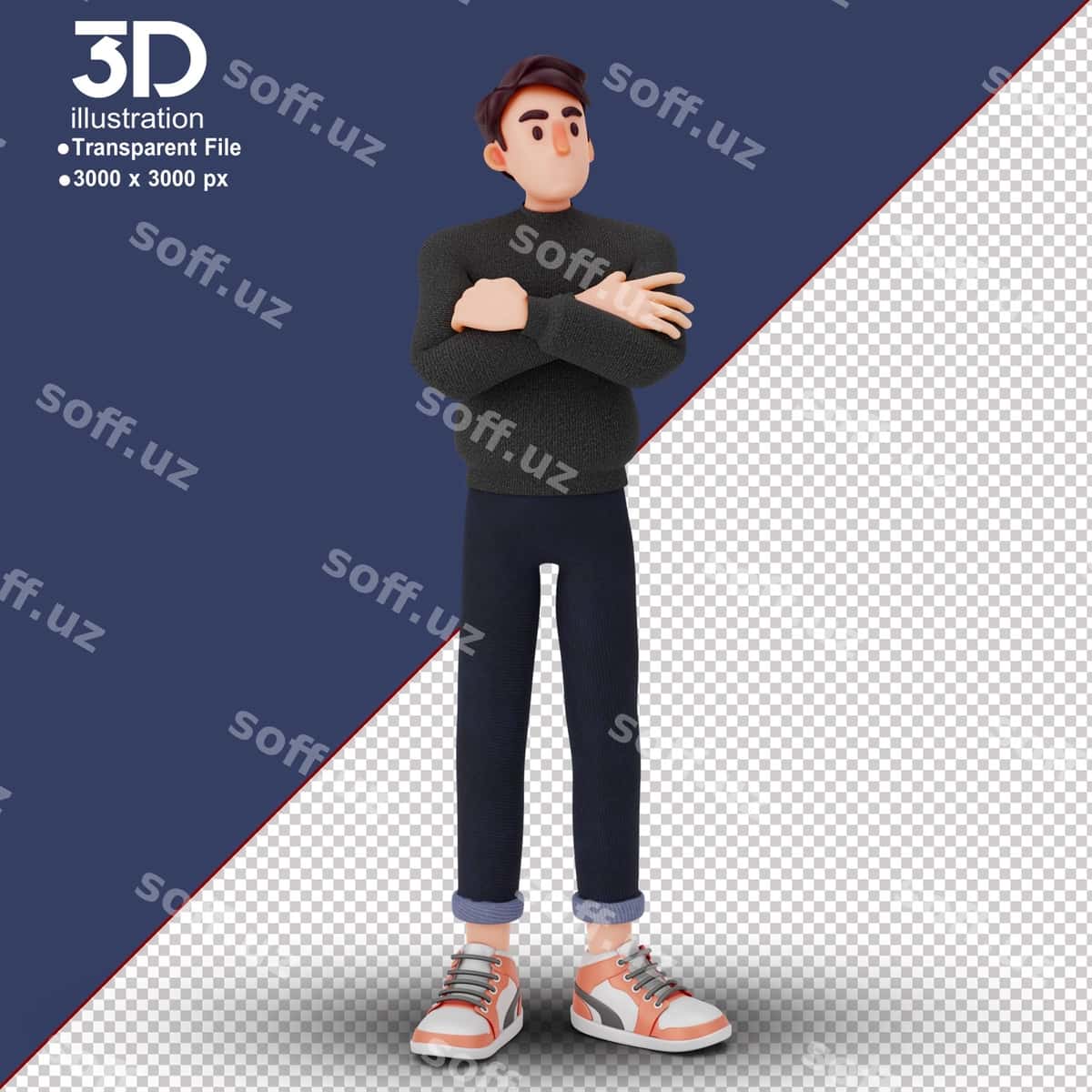 Yagona erkak 3D shaxs 3D illustratsiyalar | Unique male 3d character 3d illustrations 1