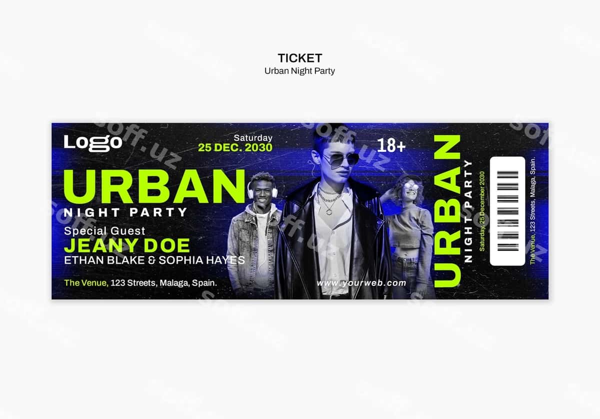 Shaharlik to'p shablon dizayni | Urban party template design 1