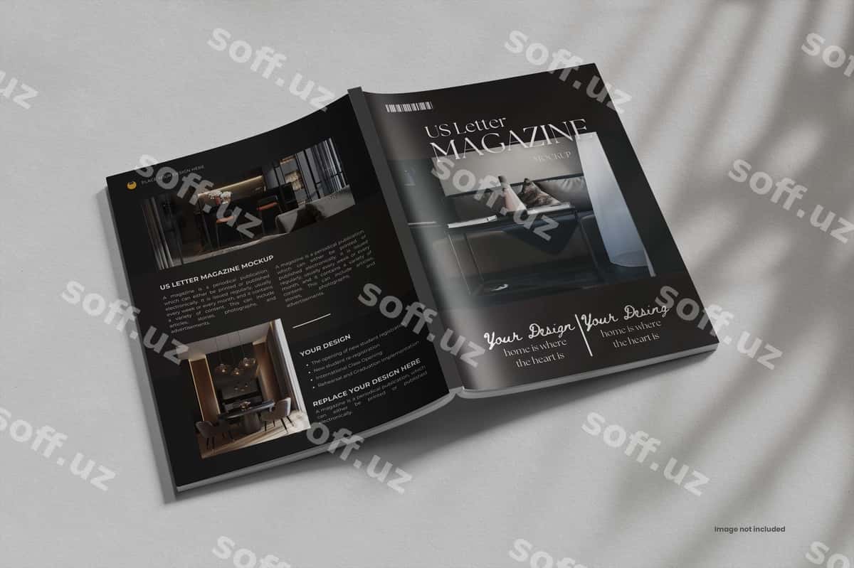 US Letter magazin muqaddima namunasi | Us letter cover magazine mockup 1