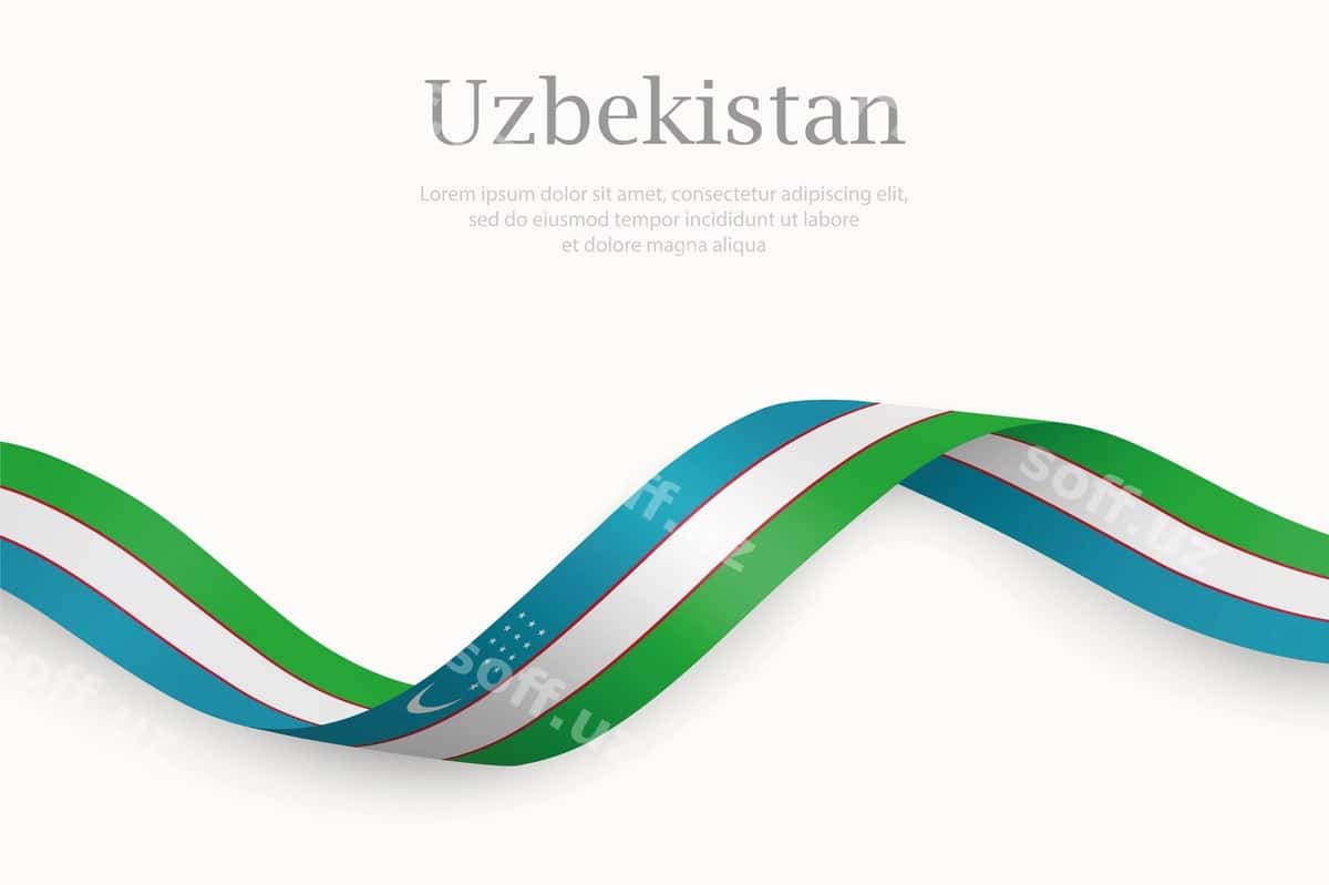 Oʻzbekiston bayrogʻi koʻrib oʻtayotgan lenta | Uzbekistan flag waving ribbon 1