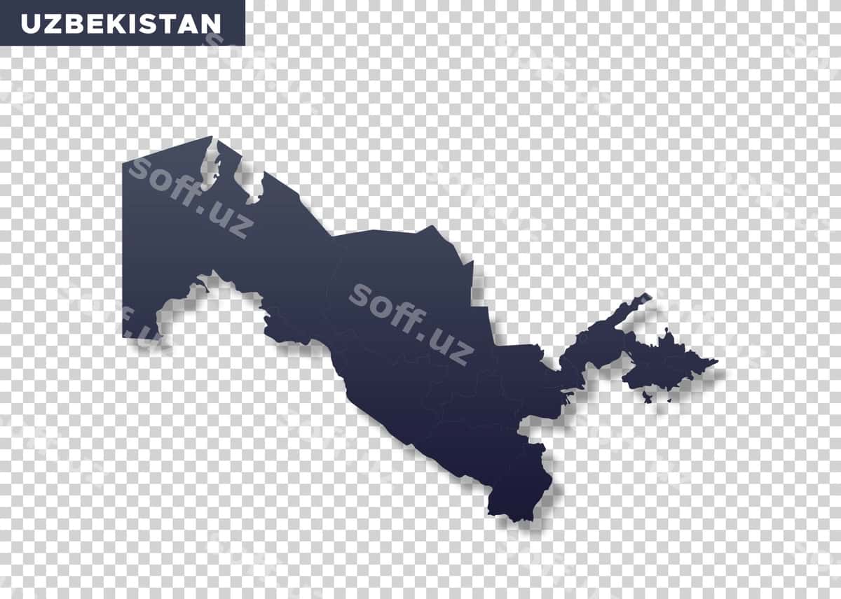 O'zbekiston xaritasining shaffof foni | Uzbekistan map transparent background 1