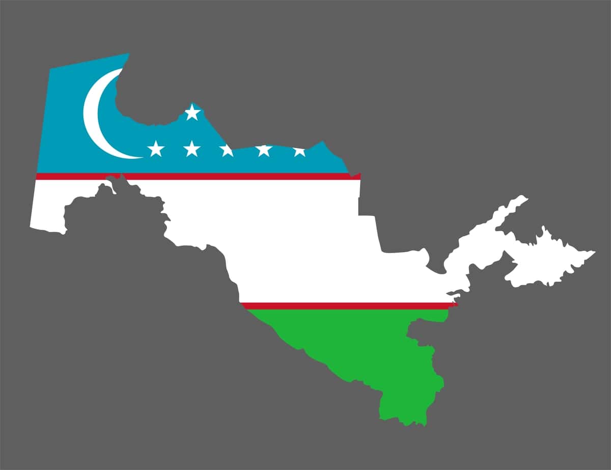 Osiyo bayrog'i tushirilgan O'zbekiston xaritasi | Uzbekistan map with flag asian cartography 1