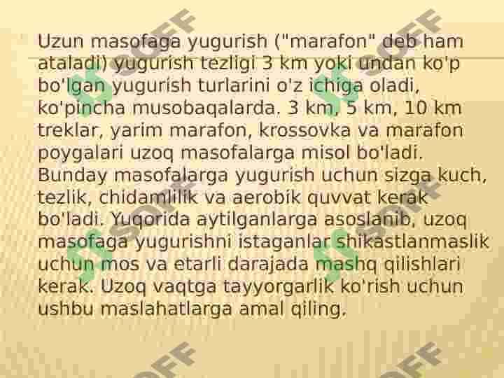 Uzoq masofaga yugurish 3