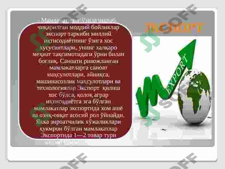 BIZNES VA TADBIRKORLIK SUBYEKTLARINING EKSPORT SALOHIYATINI BAHOLASH 4