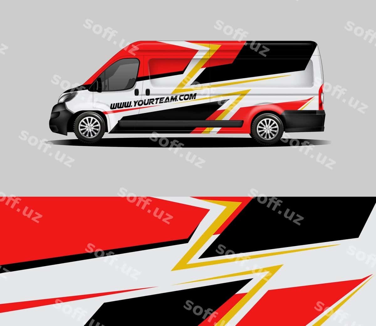 Van wrap bo'sh andoza poyga jamoasi | Van wrap blank template racing team 1