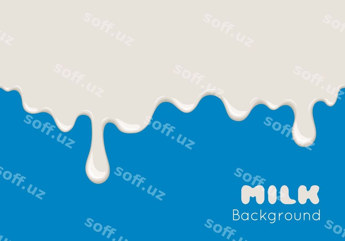 Vektor fon oqimli sut bilan | Vector background with flow milk 1