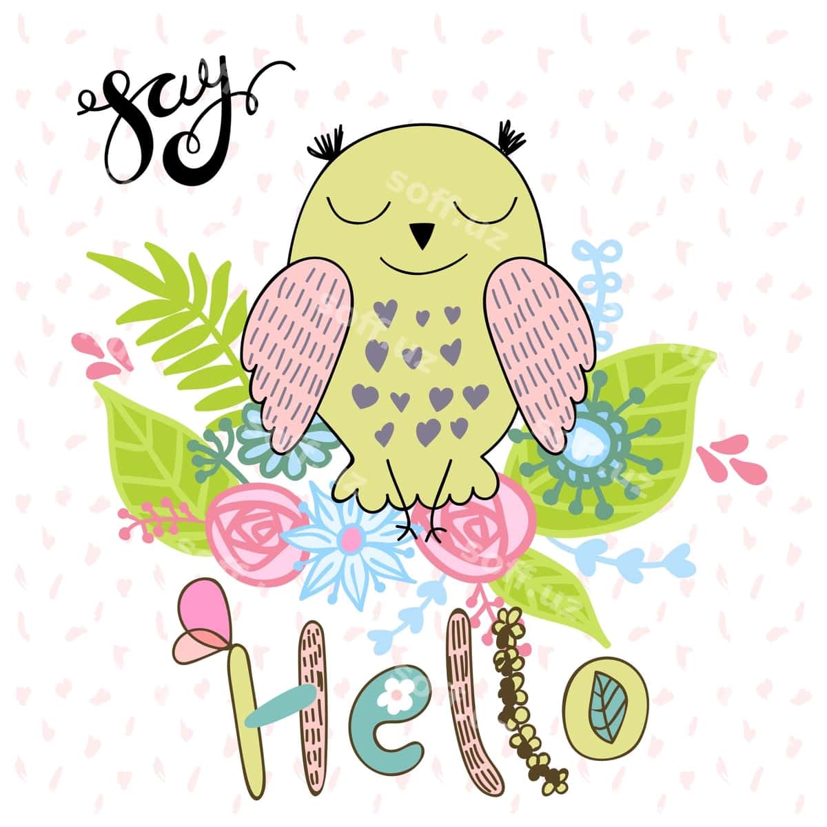 Vektor karyo buhar | Vector cartoon owl 1