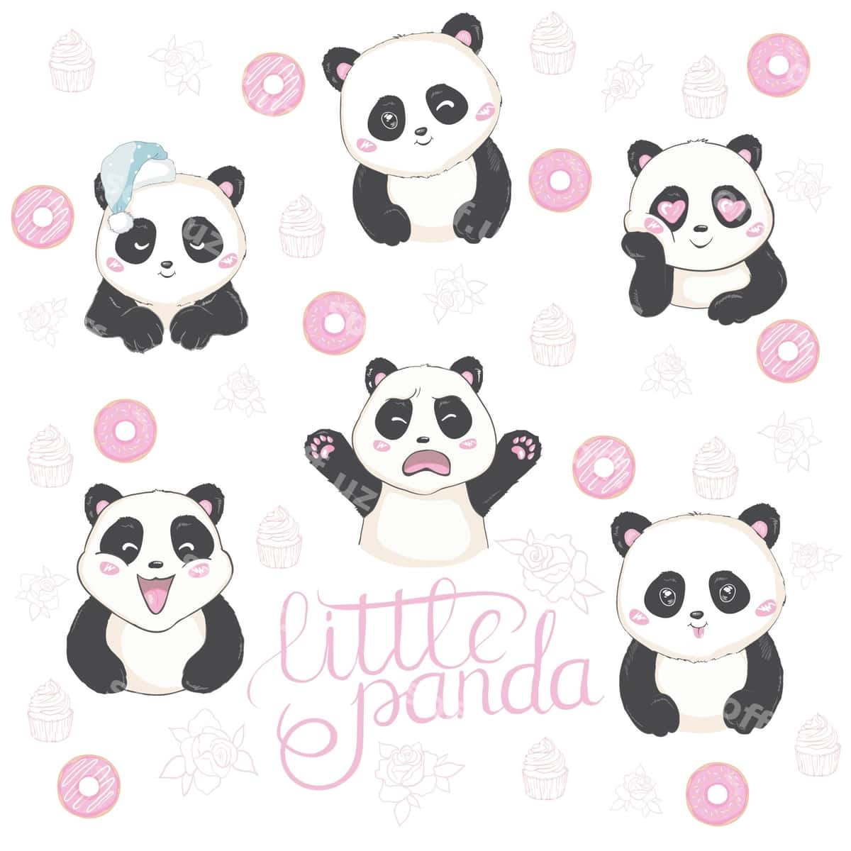 Vektor illustratsiya emoji panda | Vector illustration emoji panda 1