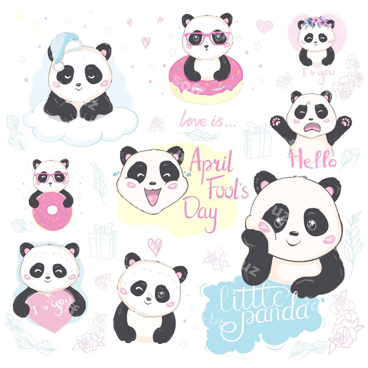 Vektor illustratsiyasi emoji panda | Vector illustration emoji panda 1