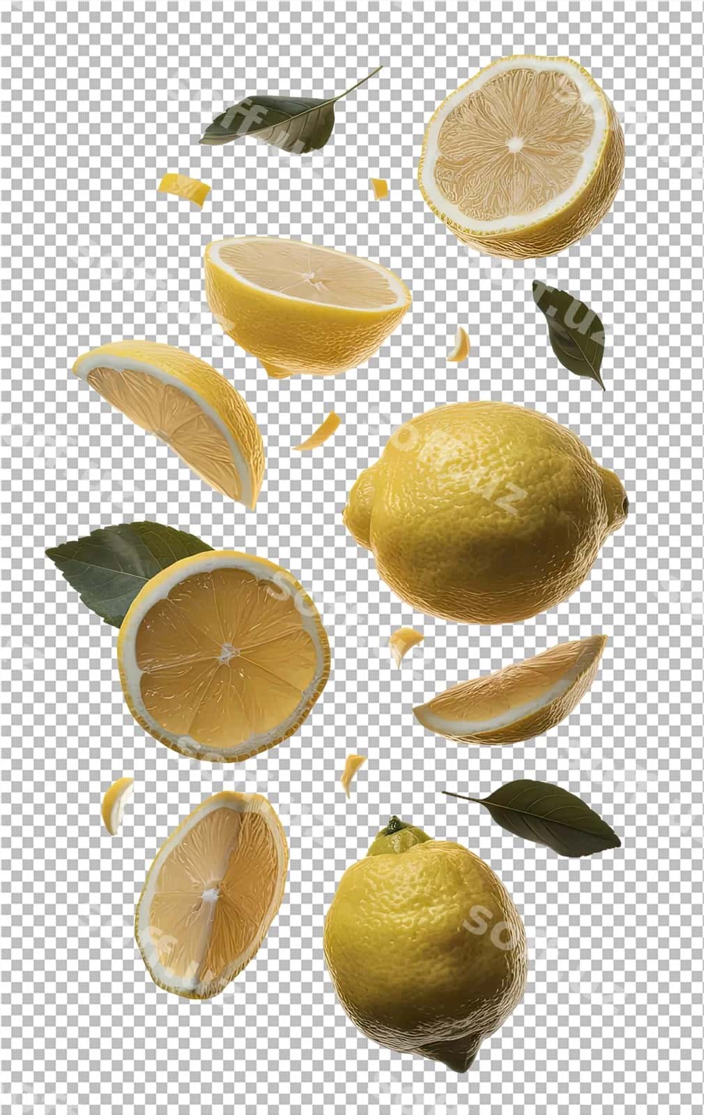 Limon barglarining vektorli illyustratsiyasi | Vector illustration lemons leaves 1
