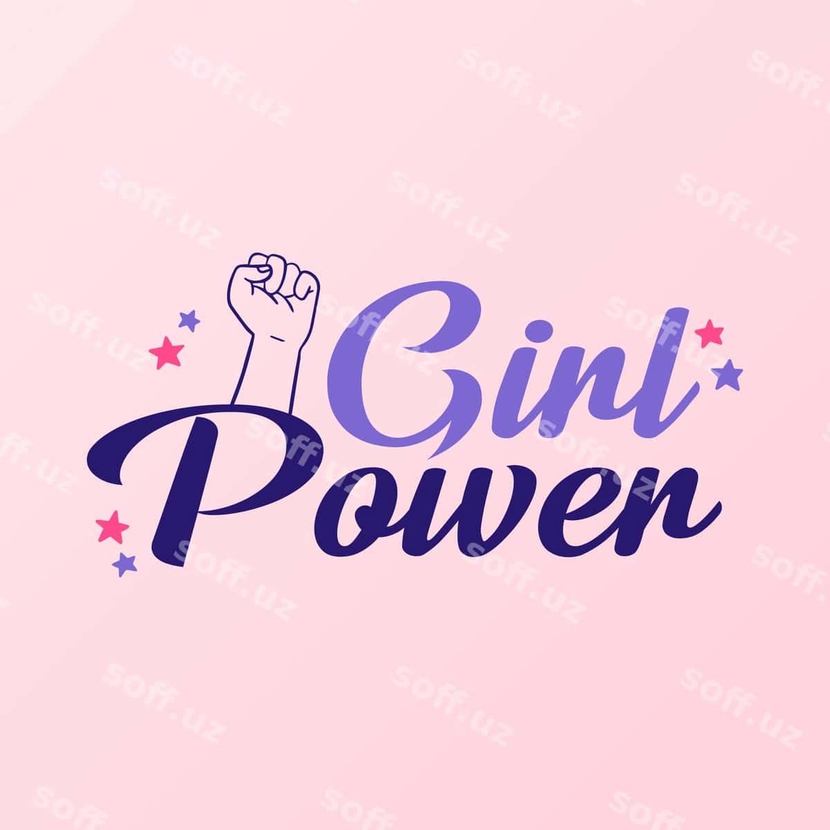 Vektorli harflar bilan yozilgan qizcha futbolkasi | Vector lettering girl power t shirt 1
