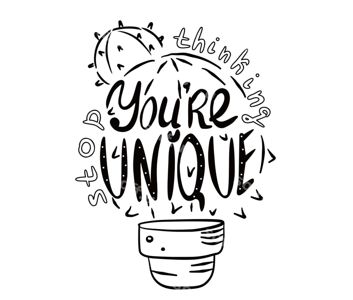 Vektor yozuvlari siz noyob ekansiz matni bilan | Vector lettering with text you are unique 1