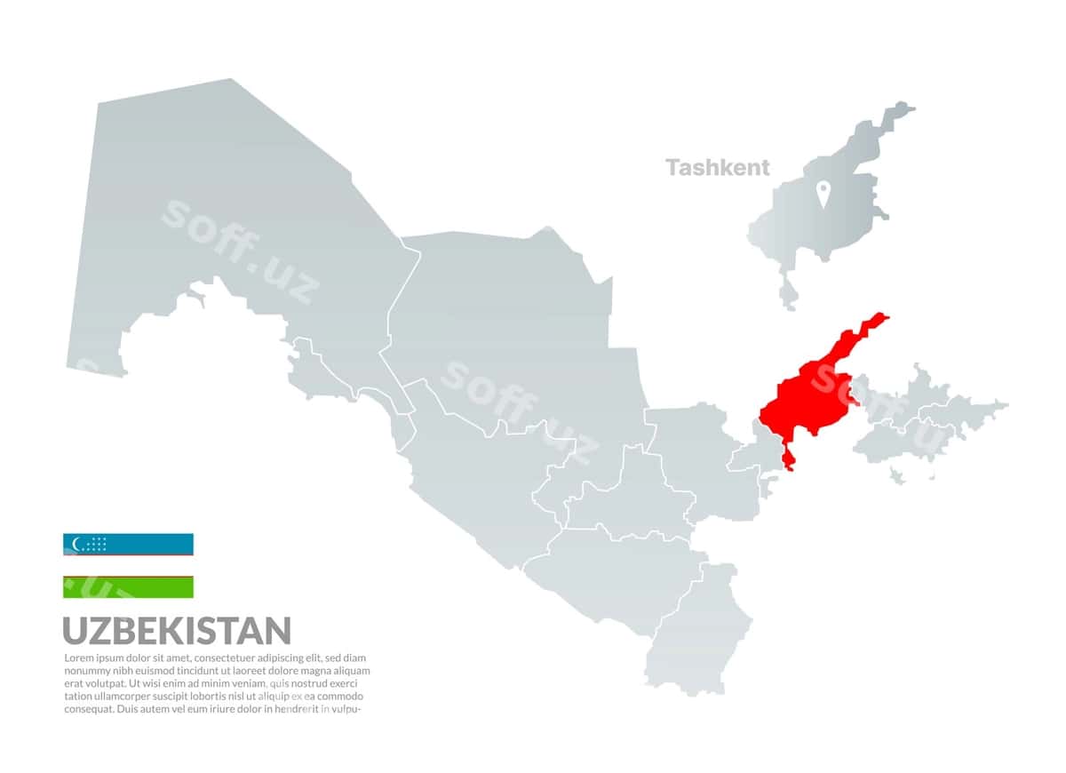 Vektor xarita O'zbekiston | Vector map uzbekistan 1