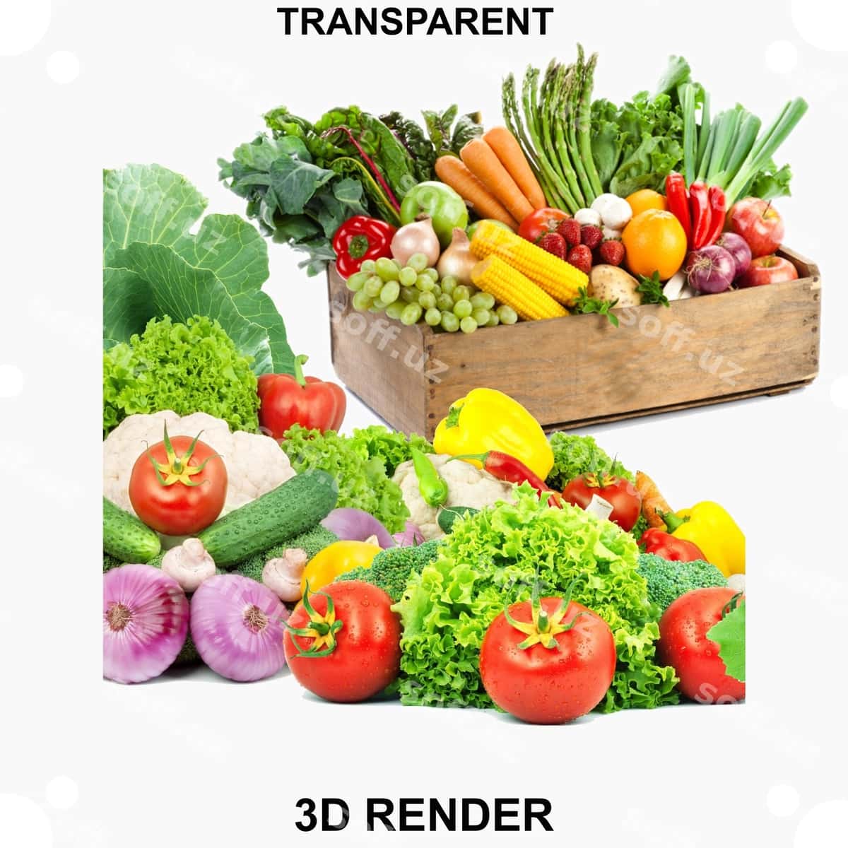 Sabzavotlar shaffof orqa fonda | Vegetables transparent background 1