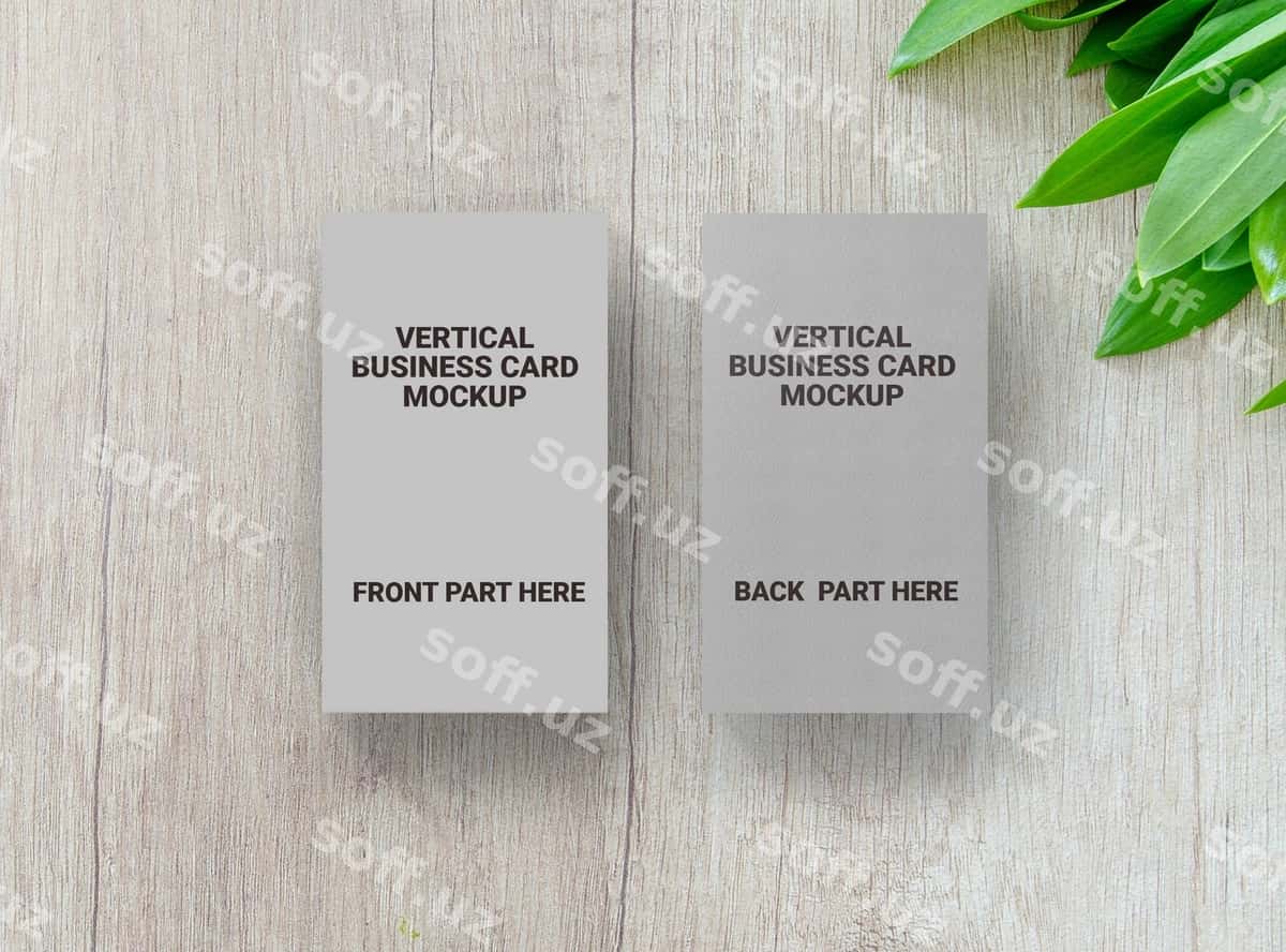 Vertikal biznes karta namunasi | Vertical business card mickup 1