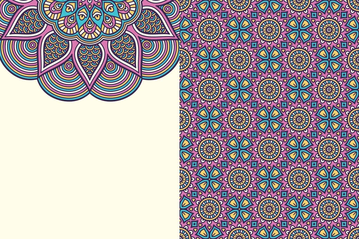 Choksiz naqsh vintage dekorativ elementlar qo'lda chizilgan fon | Seamless pattern vintage decorative elements hand drawn background 1