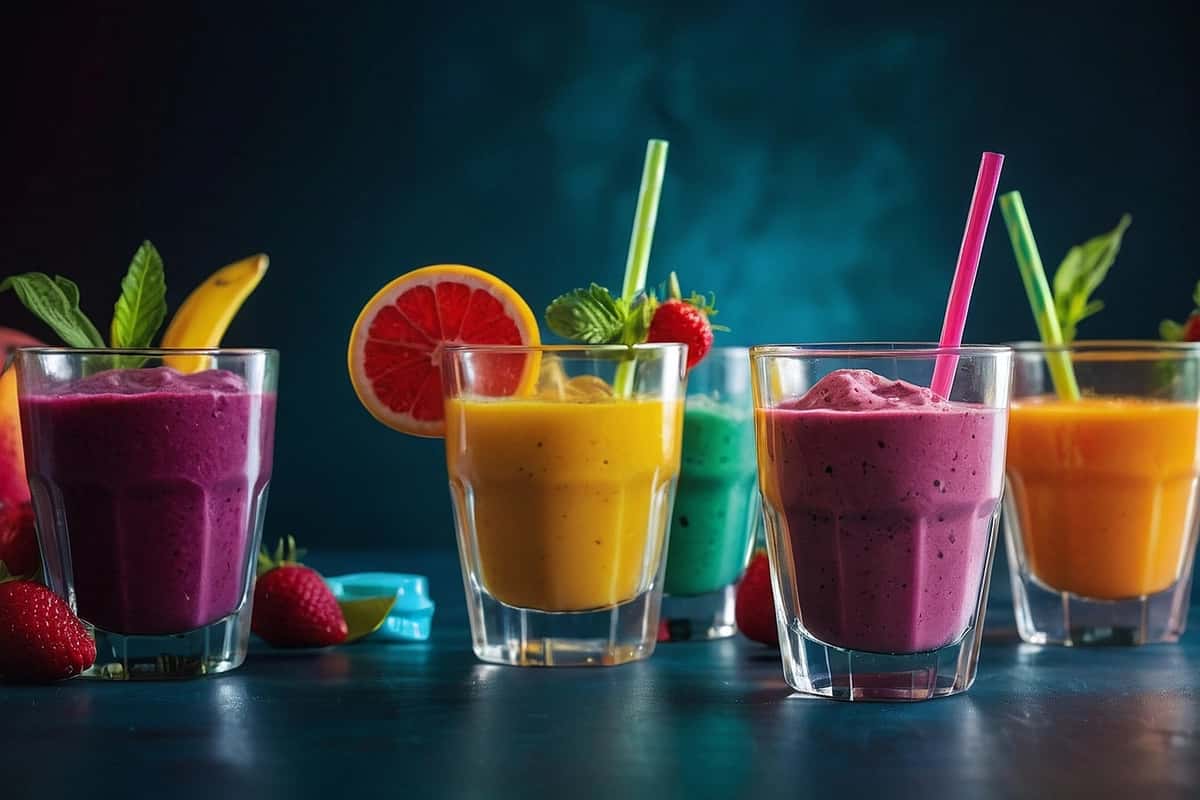 Yorqin foto fitnes sinfidagi smetalar | Vibrant photo fitness class smoothies 1