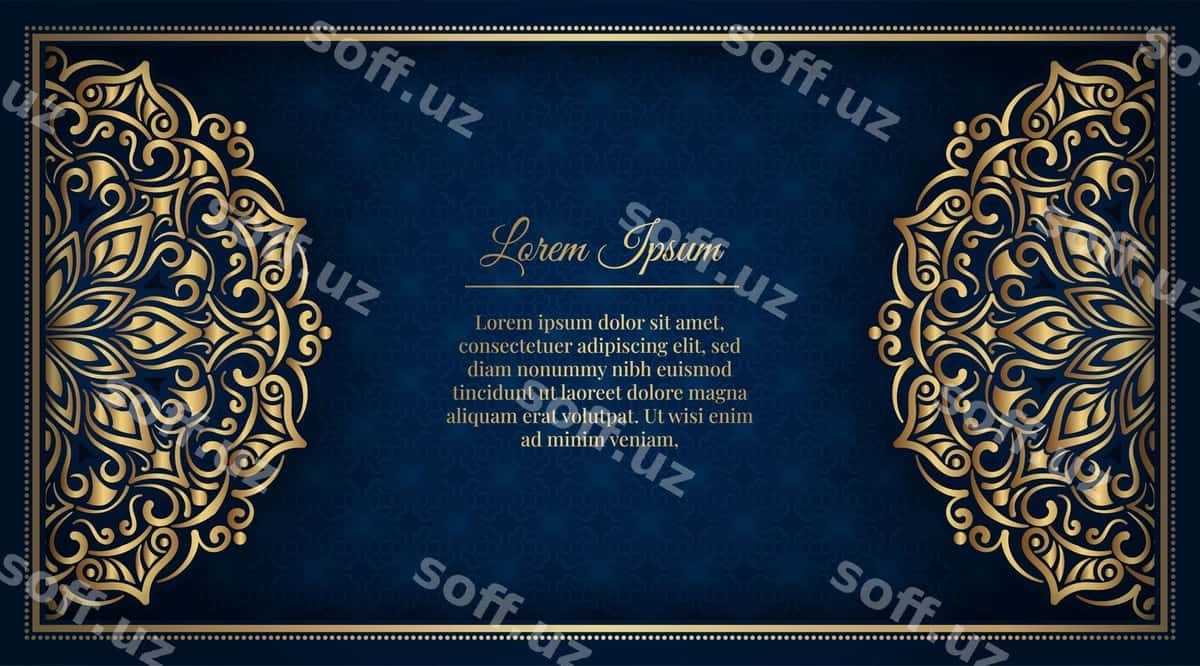 Oltin mandala bezakli vintage ramka | Vintage frame with gold mandala ornament 1