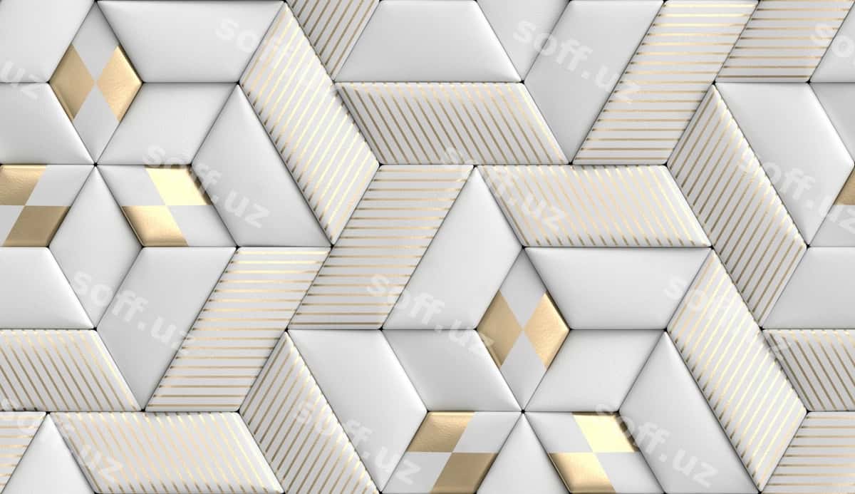 Oq oltin naqshli devor qog'ozi | Wallpaper with white gold pattern 1