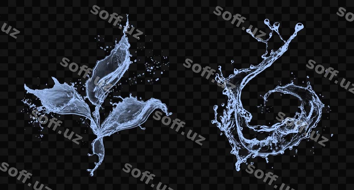 Suv sovuq oynacha transparent | Water splash transparent 1