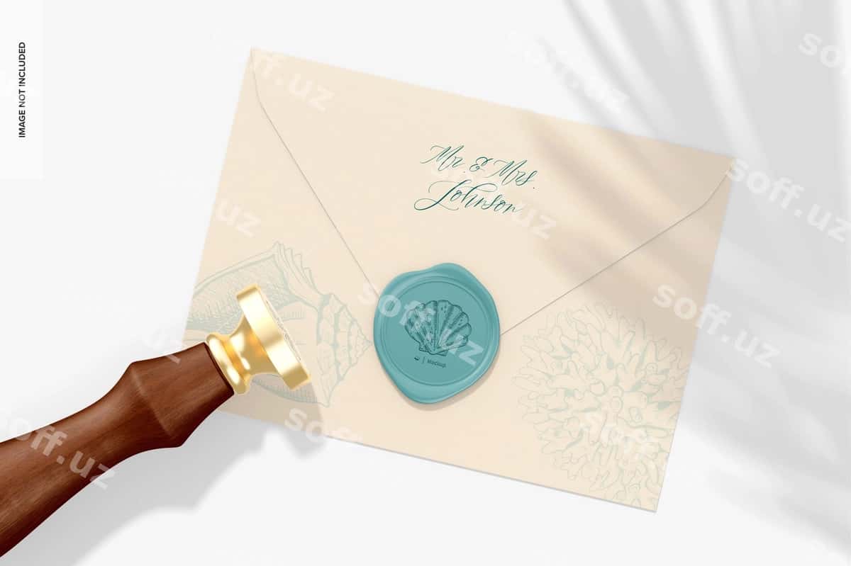Maksimal qadoq ko'rinishi Yuqori ko'rinish | Wax seal mockup top view 1